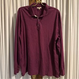 Burberry Brit Plum Nova Check Long Sleeve Polo Shirt
